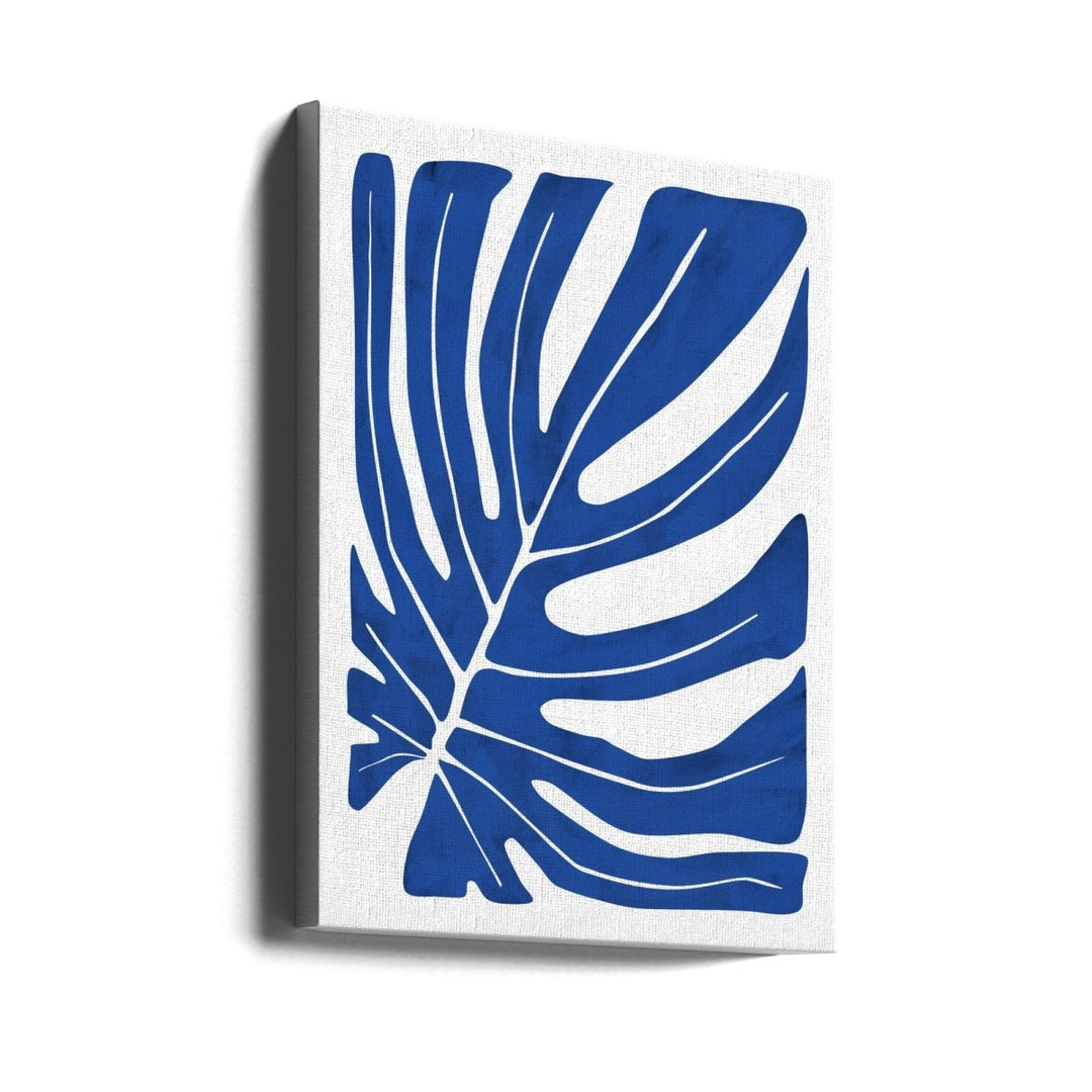 Indigo Leaf Silhouette - Stretched Canvas, Poster or Fine Art Print - I Heart Wall Art - Poster Print, Canvas Print or Framed Art Print