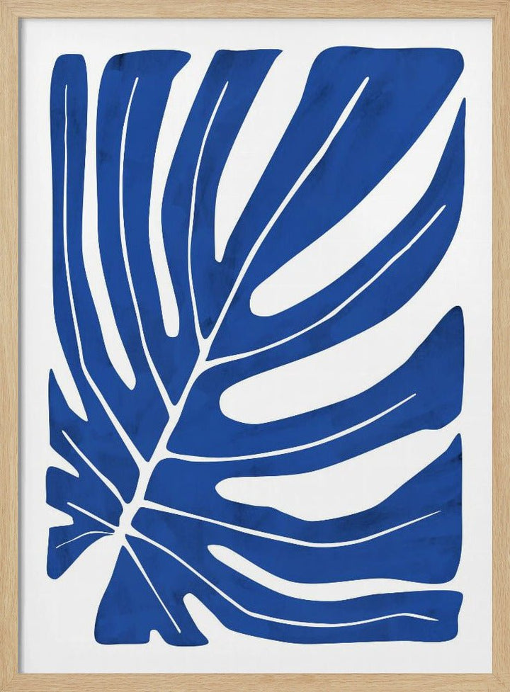 Indigo Leaf Silhouette - Stretched Canvas, Poster or Fine Art Print - I Heart Wall Art - Poster Print, Canvas Print or Framed Art Print