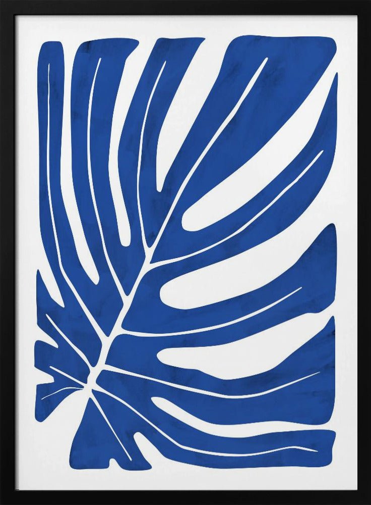 Indigo Leaf Silhouette - Stretched Canvas, Poster or Fine Art Print - I Heart Wall Art - Poster Print, Canvas Print or Framed Art Print