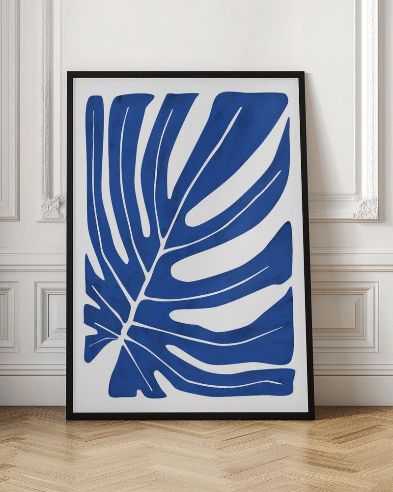Indigo Leaf Silhouette - Stretched Canvas, Poster or Fine Art Print - I Heart Wall Art - Poster Print, Canvas Print or Framed Art Print