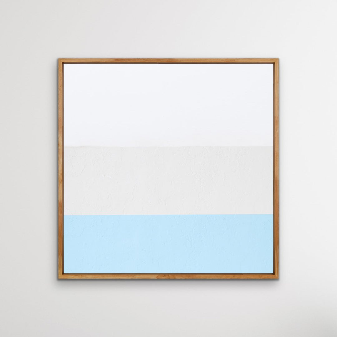 Into The Blue Sky - Square Abstract Blue Grey Geometric Wall Art Canvas Print - I Heart Wall Art