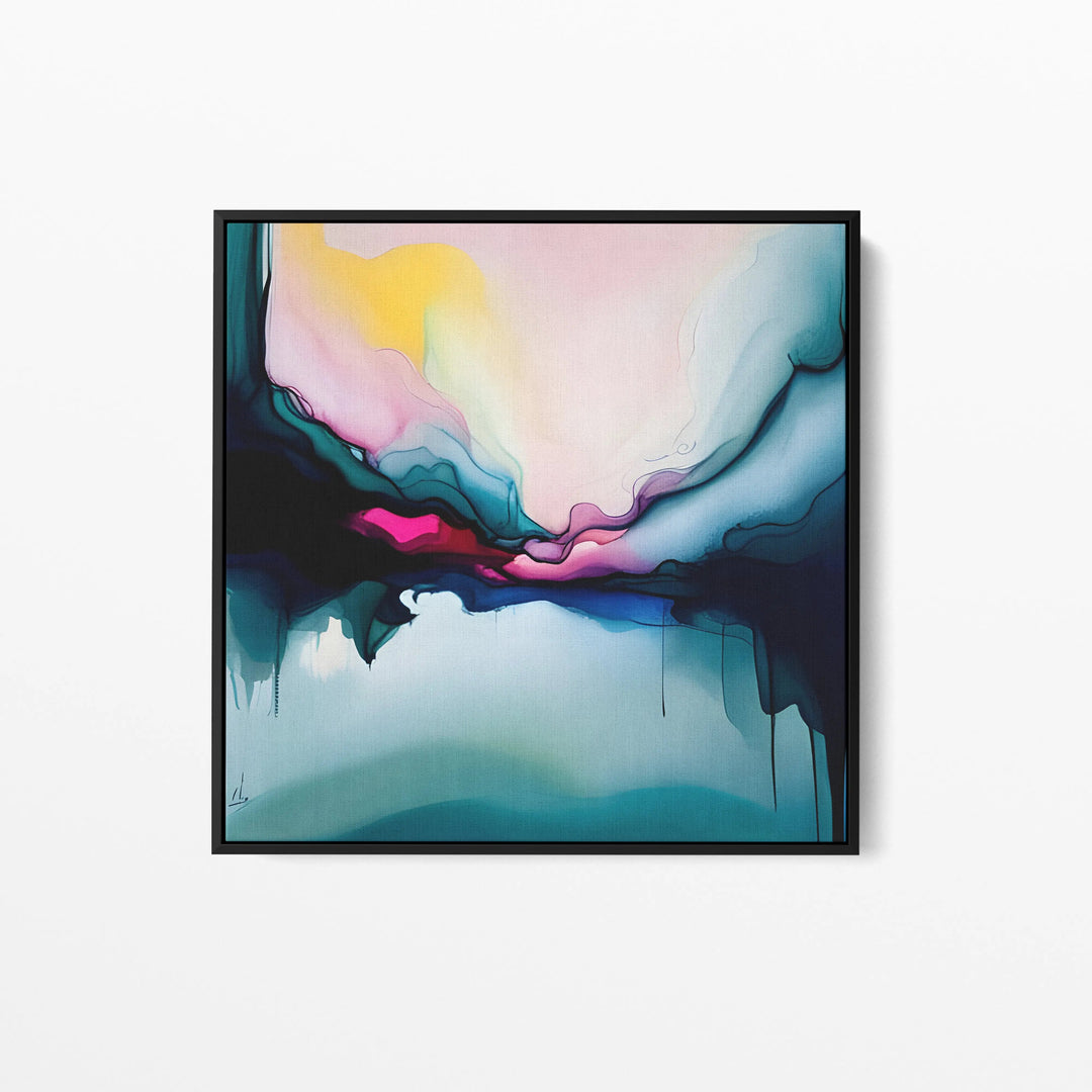 Into The Future - Blue and Pink Alcohol Ink - Stretched Canvas Canvas Print or Framed Art Print I Heart Wall Art Australia 