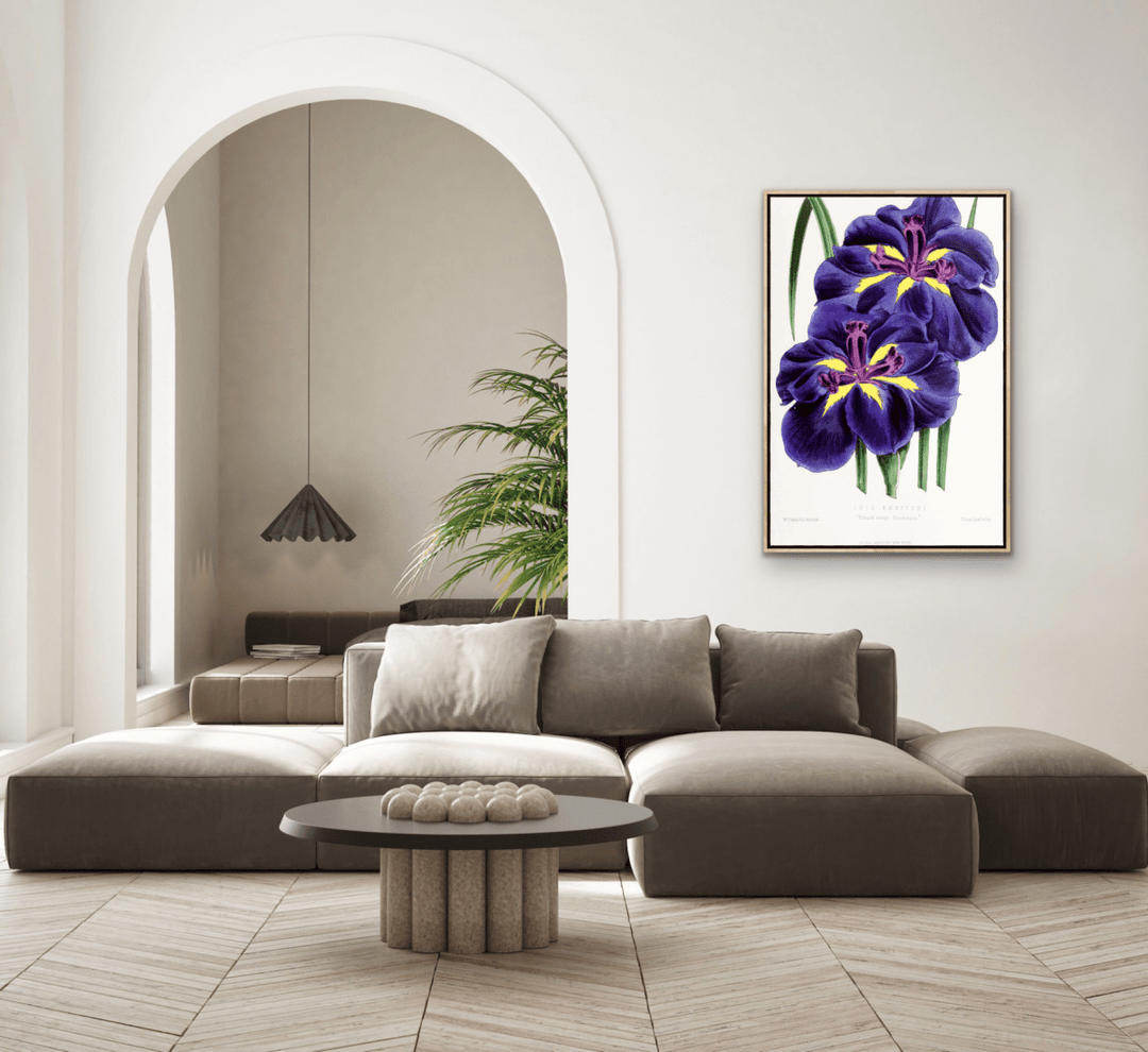 Iris from The Floral Magazine (1861 - 1881) by Worthington G. Smith, John N. Fitch and Walter H. Fitch - Botanical Illustration Stretched Canvas or Wall Art Print - I Heart Wall Art - Poster Print, Canvas Print or Framed Art Print