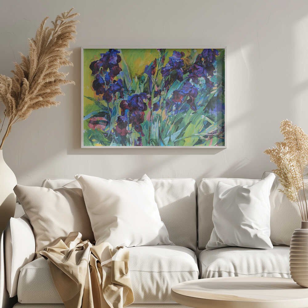 Irises - Stretched Canvas, Poster or Fine Art Print - I Heart Wall Art - Poster Print, Canvas Print or Framed Art Print
