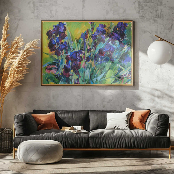 Irises - Stretched Canvas, Poster or Fine Art Print - I Heart Wall Art - Poster Print, Canvas Print or Framed Art Print