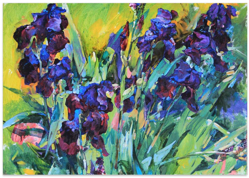 Irises - Stretched Canvas, Poster or Fine Art Print - I Heart Wall Art - Poster Print, Canvas Print or Framed Art Print