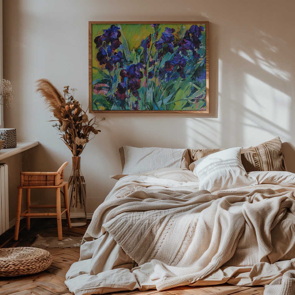 Irises - Stretched Canvas, Poster or Fine Art Print - I Heart Wall Art - Poster Print, Canvas Print or Framed Art Print