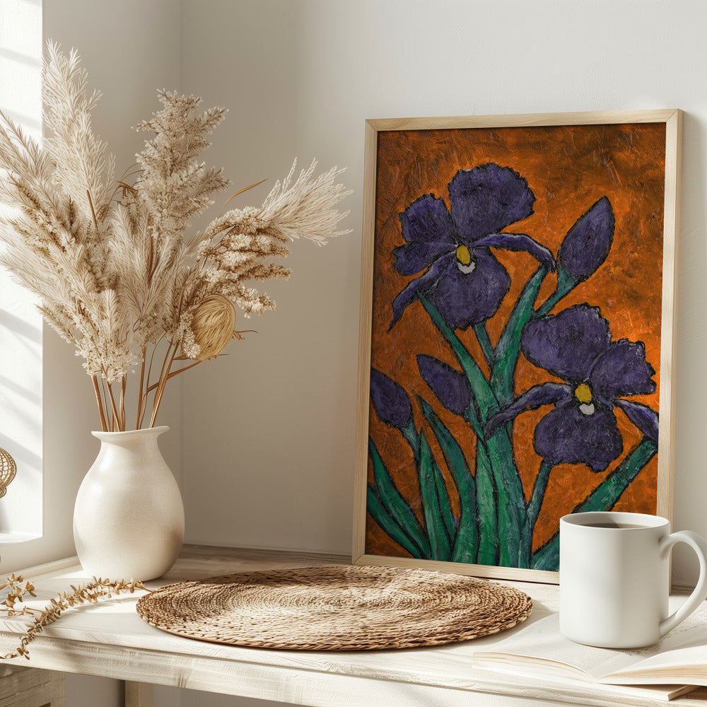 Irises - Stretched Canvas, Poster or Fine Art Print I Heart Wall Art