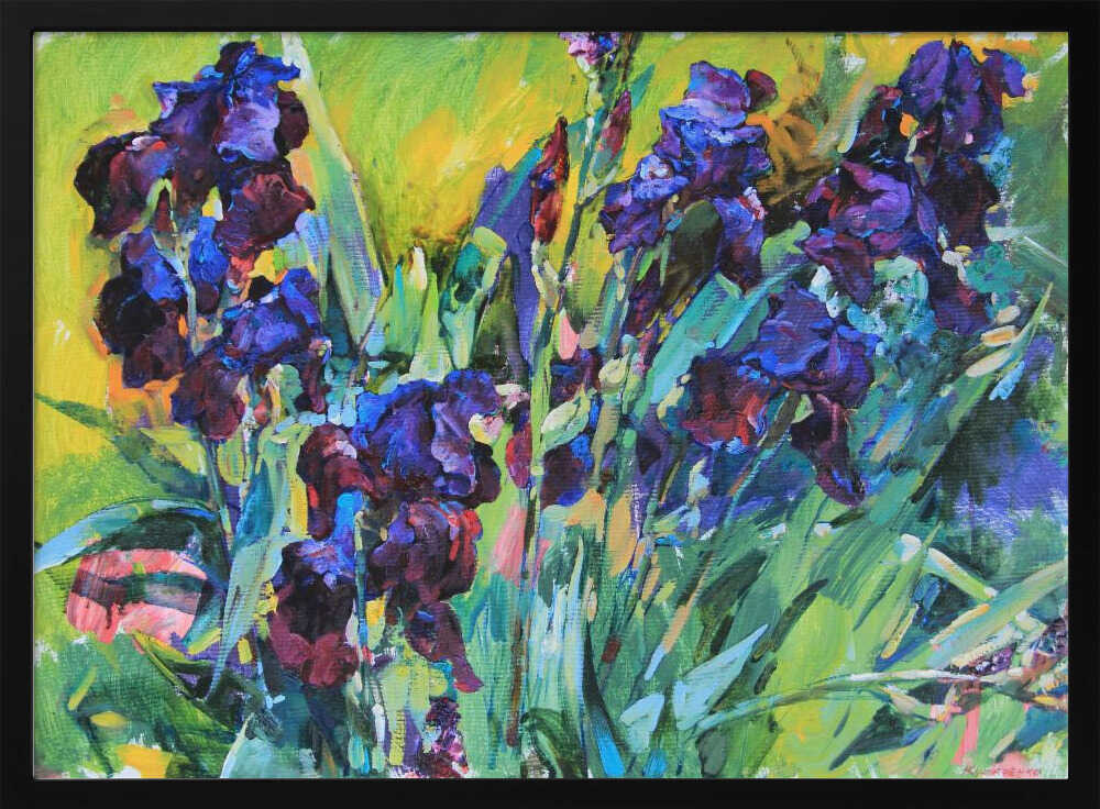 Irises - Stretched Canvas, Poster or Fine Art Print - I Heart Wall Art - Poster Print, Canvas Print or Framed Art Print
