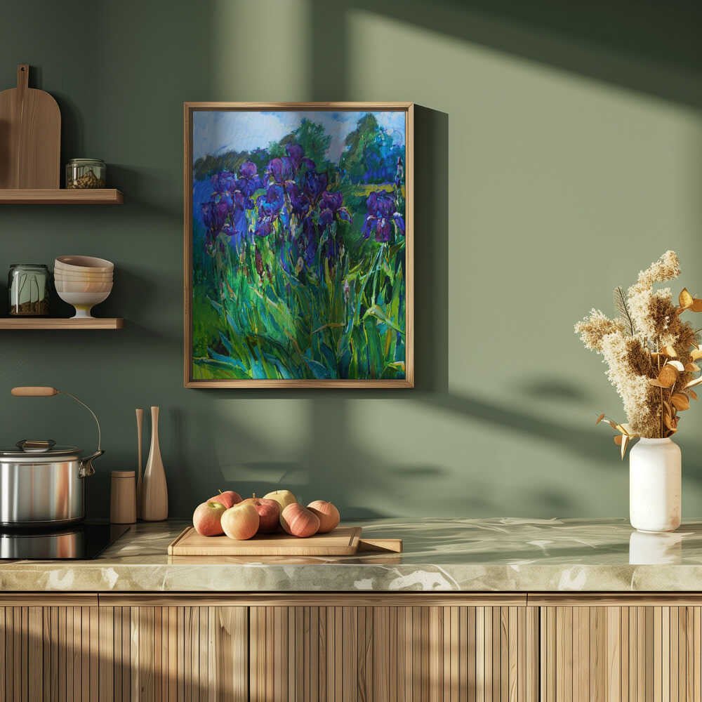 Irises - Stretched Canvas, Poster or Fine Art Print - I Heart Wall Art - Poster Print, Canvas Print or Framed Art Print