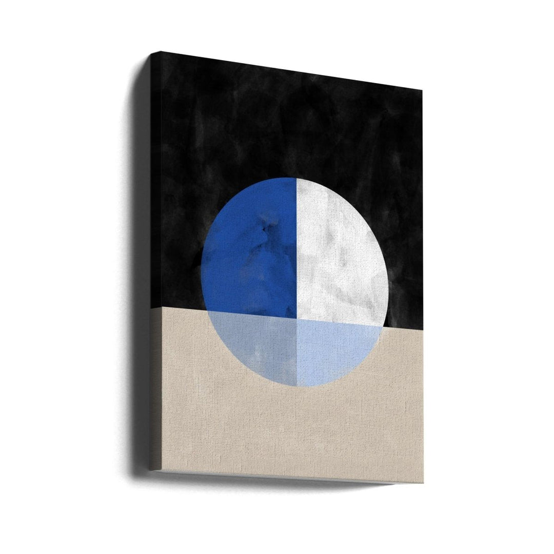 Isected Circle with Blue and White Quadrants - Stretched Canvas, Poster or Fine Art Print - I Heart Wall Art - Poster Print, Canvas Print or Framed Art Print
