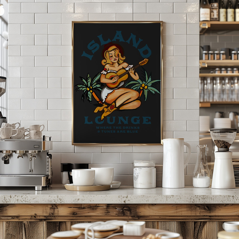 Island Lounge.png - Stretched Canvas, Poster or Fine Art Print I Heart Wall Art