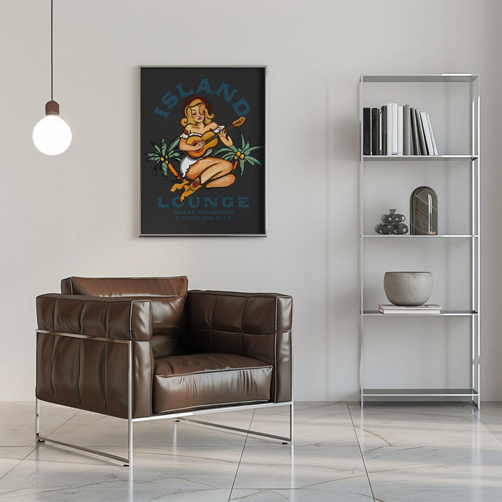 Island Lounge.png - Stretched Canvas, Poster or Fine Art Print I Heart Wall Art