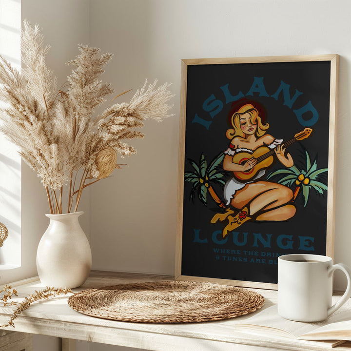 Island Lounge.png - Stretched Canvas, Poster or Fine Art Print I Heart Wall Art