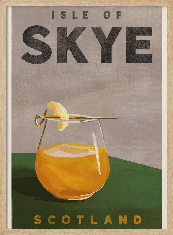 Isle Of Skye Scotland Scotch Cocktail Travel Poster - Stretched Canvas, Poster or Fine Art Print I Heart Wall Art