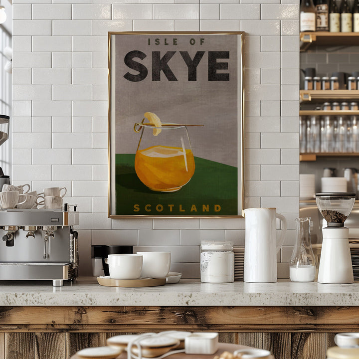 Isle Of Skye Scotland Scotch Cocktail Travel Poster - Stretched Canvas, Poster or Fine Art Print I Heart Wall Art