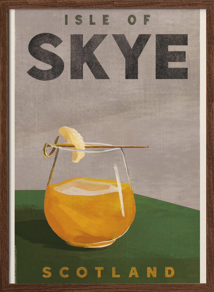 Isle Of Skye Scotland Scotch Cocktail Travel Poster - Stretched Canvas, Poster or Fine Art Print I Heart Wall Art