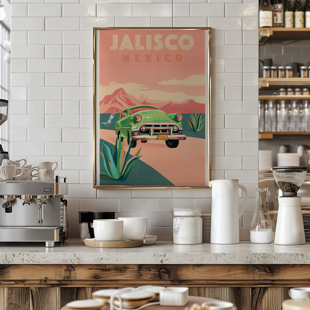 Jalisco Mexico Vintage Travel Poster - Stretched Canvas, Poster or Fine Art Print I Heart Wall Art