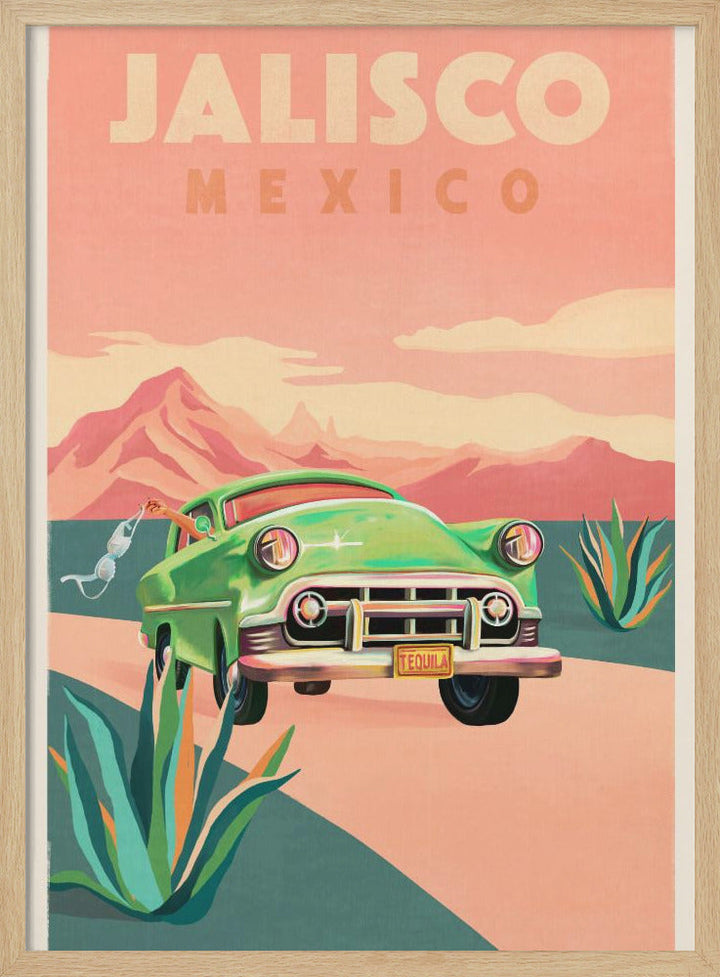 Jalisco Mexico Vintage Travel Poster - Stretched Canvas, Poster or Fine Art Print I Heart Wall Art