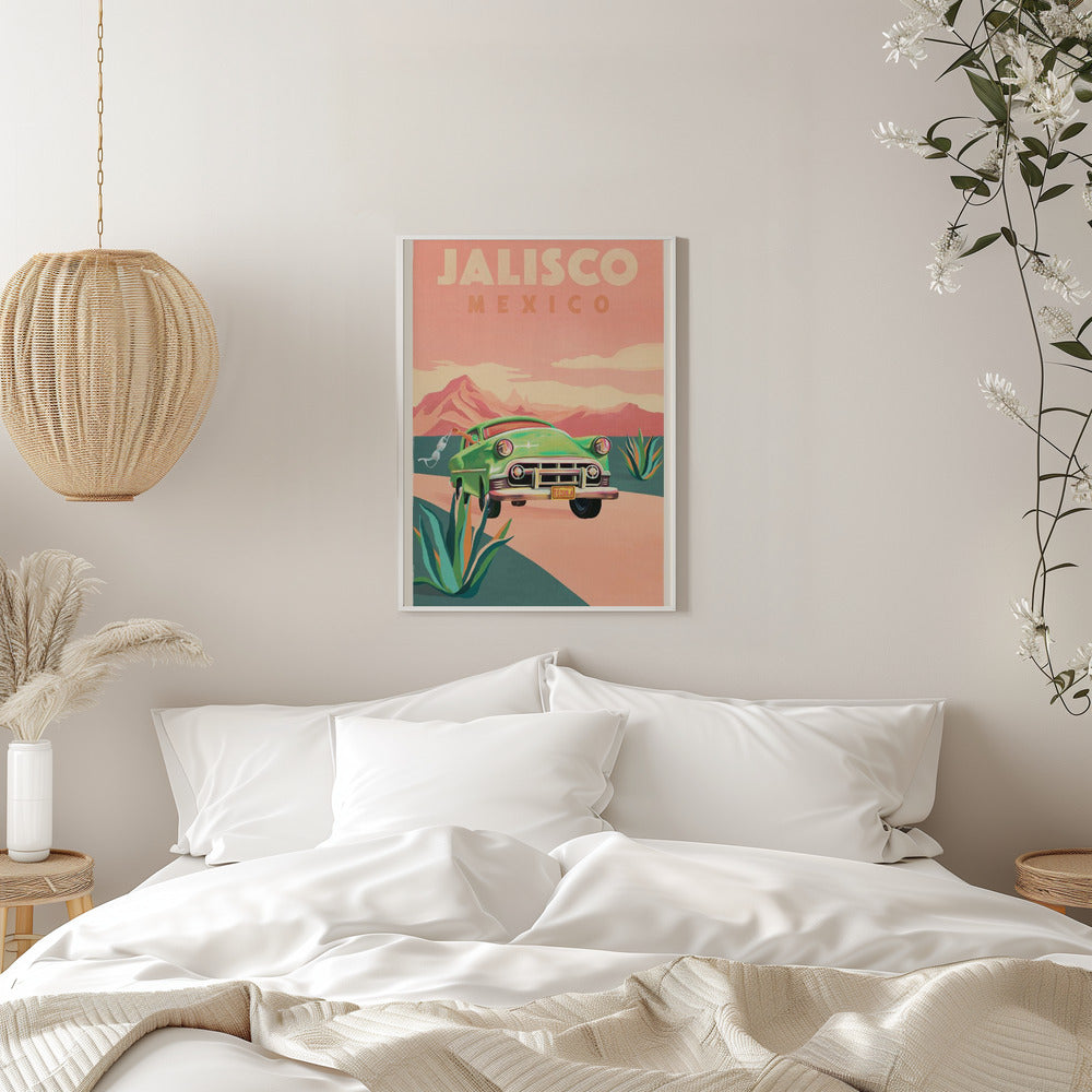 Jalisco Mexico Vintage Travel Poster - Stretched Canvas, Poster or Fine Art Print I Heart Wall Art