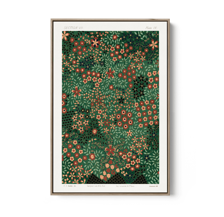 Japanese Floral Print Pattern from Section VII plate IX. by G.A. Audsley - Japanese - Stretched Canvas or Wall Art Print - I Heart Wall Art - Poster Print, Canvas Print or Framed Art Print