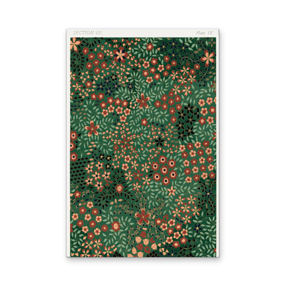 Japanese Floral Print Pattern from Section VII plate IX. by G.A. Audsley - Japanese - Stretched Canvas or Wall Art Print - I Heart Wall Art - Poster Print, Canvas Print or Framed Art Print