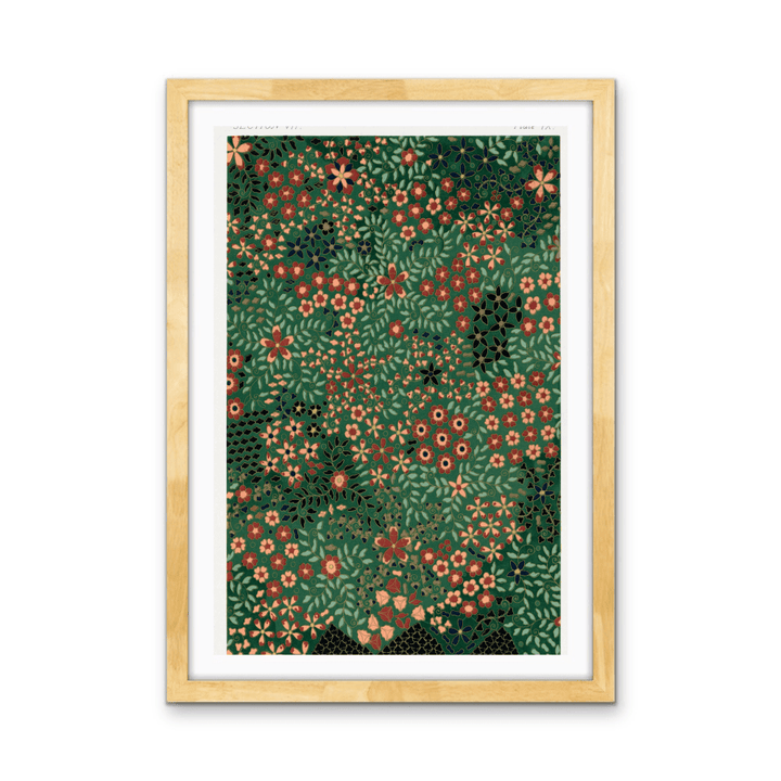 Japanese Floral Print Pattern from Section VII plate IX. by G.A. Audsley - Japanese - Stretched Canvas or Wall Art Print - I Heart Wall Art - Poster Print, Canvas Print or Framed Art Print