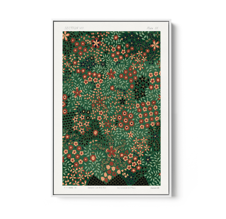 Japanese Floral Print Pattern from Section VII plate IX. by G.A. Audsley - Japanese - Stretched Canvas or Wall Art Print - I Heart Wall Art - Poster Print, Canvas Print or Framed Art Print