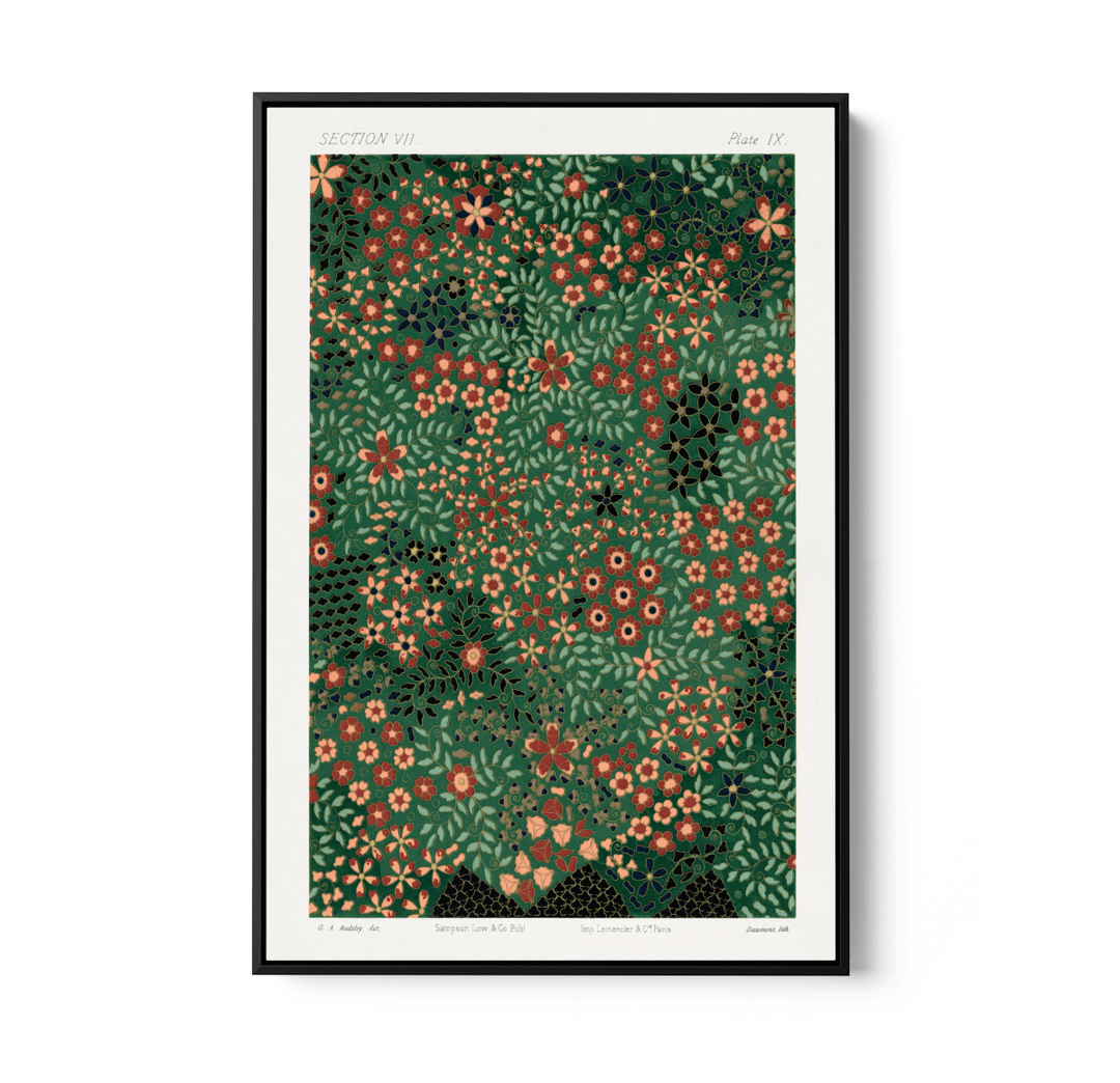 Japanese Floral Print Pattern from Section VII plate IX. by G.A. Audsley - Japanese - Stretched Canvas or Wall Art Print - I Heart Wall Art - Poster Print, Canvas Print or Framed Art Print