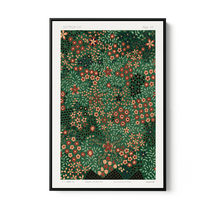 Japanese Floral Print Pattern from Section VII plate IX. by G.A. Audsley - Japanese - Stretched Canvas or Wall Art Print - I Heart Wall Art - Poster Print, Canvas Print or Framed Art Print