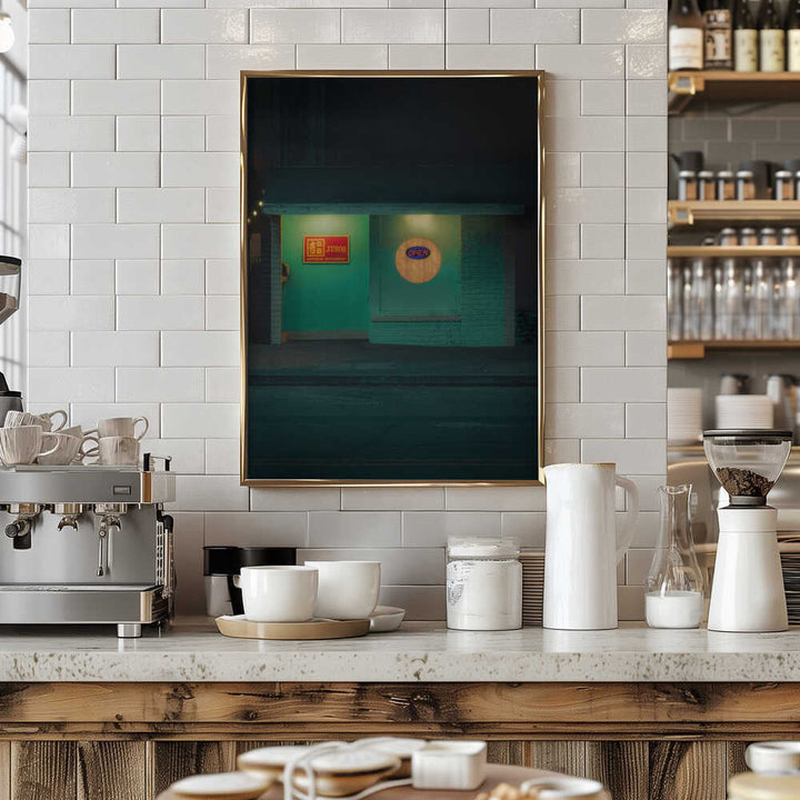 Japanese Sushi Restaurant At Night - Stretched Canvas, Poster or Fine Art Print - I Heart Wall Art - Poster Print, Canvas Print or Framed Art Print