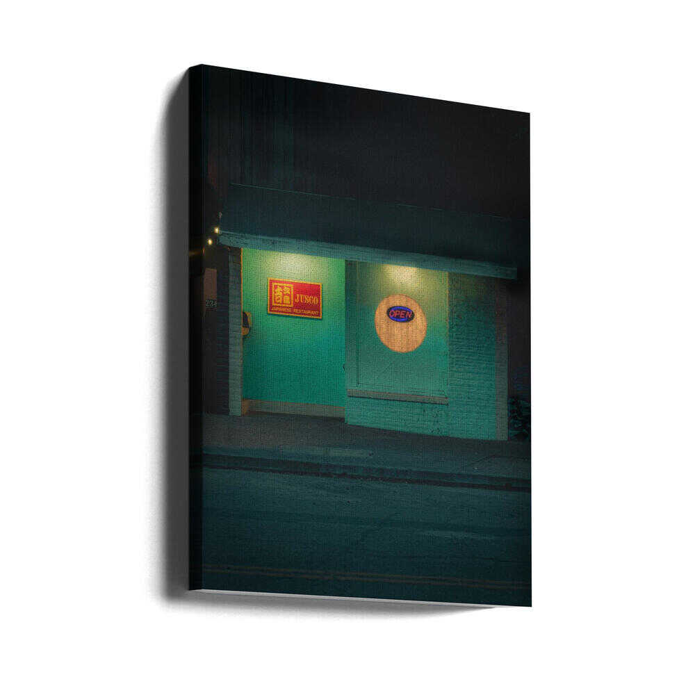 Japanese Sushi Restaurant At Night - Stretched Canvas, Poster or Fine Art Print - I Heart Wall Art - Poster Print, Canvas Print or Framed Art Print