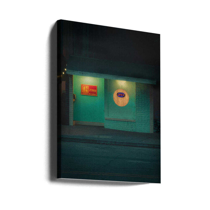 Japanese Sushi Restaurant At Night - Stretched Canvas, Poster or Fine Art Print - I Heart Wall Art - Poster Print, Canvas Print or Framed Art Print