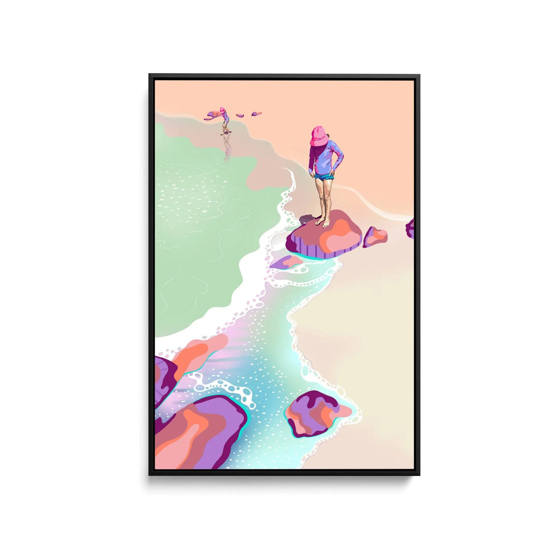 Jellyfish Day By Unratio - Stretched Canvas Print or Framed Fine Art Print - Artwork I Heart Wall Art Australia 