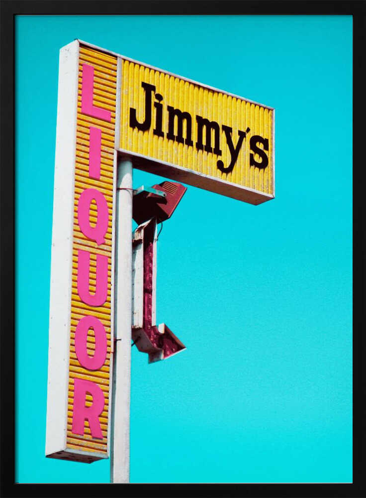 Jimmy's Liquor Sign - Stretched Canvas, Poster or Fine Art Print - I Heart Wall Art - Poster Print, Canvas Print or Framed Art Print