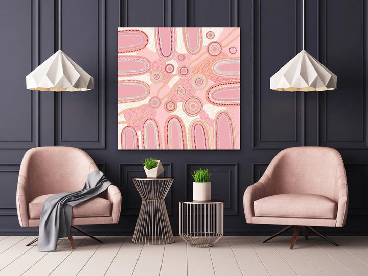 Journey Through The Mountains -Pink - Art Print By Sherri Cummins I Heart Wall Art Australia 
