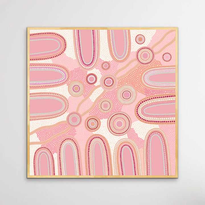 Journey Through The Mountains -Pink - Art Print By Sherri Cummins I Heart Wall Art Australia 