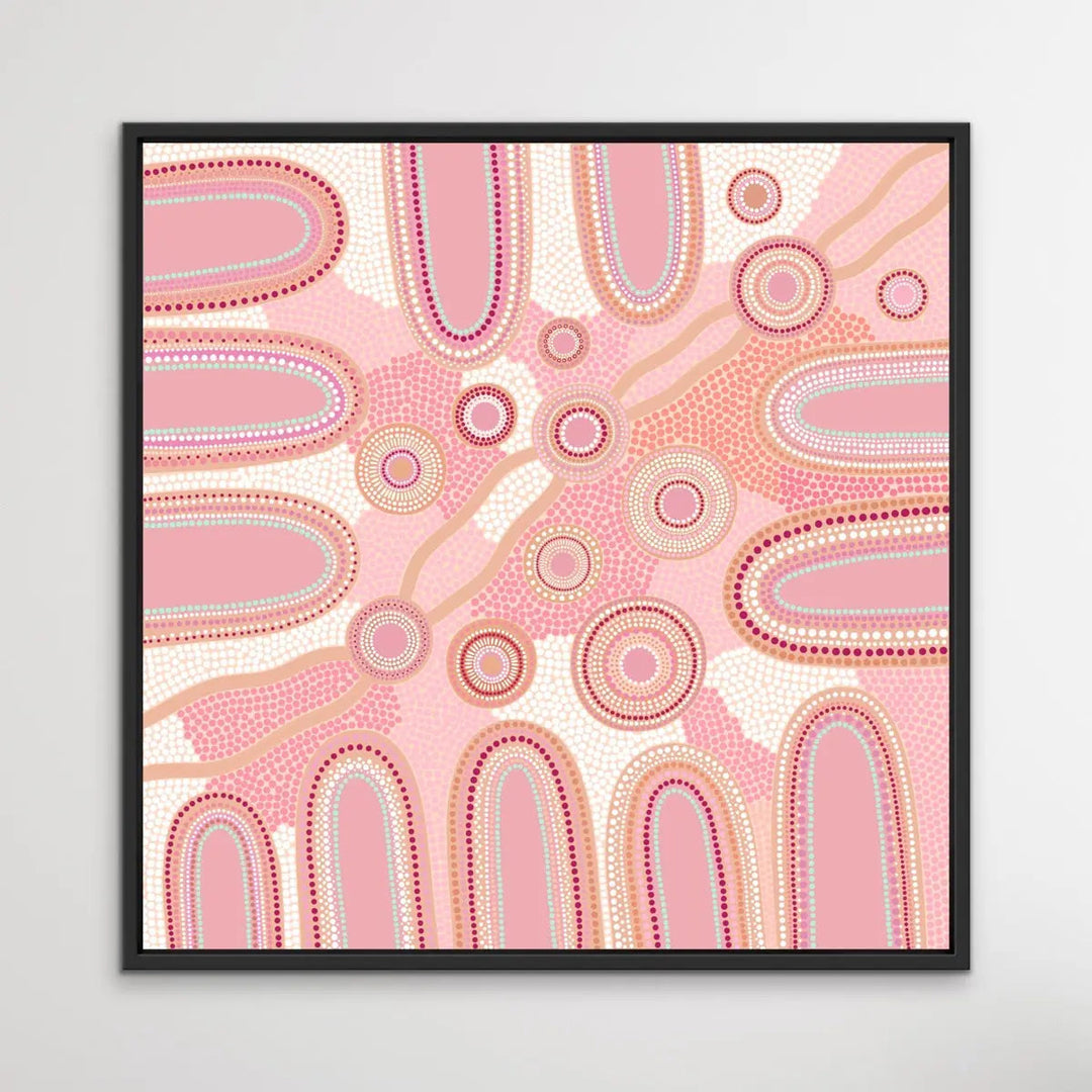 Journey Through The Mountains -Pink - Art Print By Sherri Cummins I Heart Wall Art Australia 