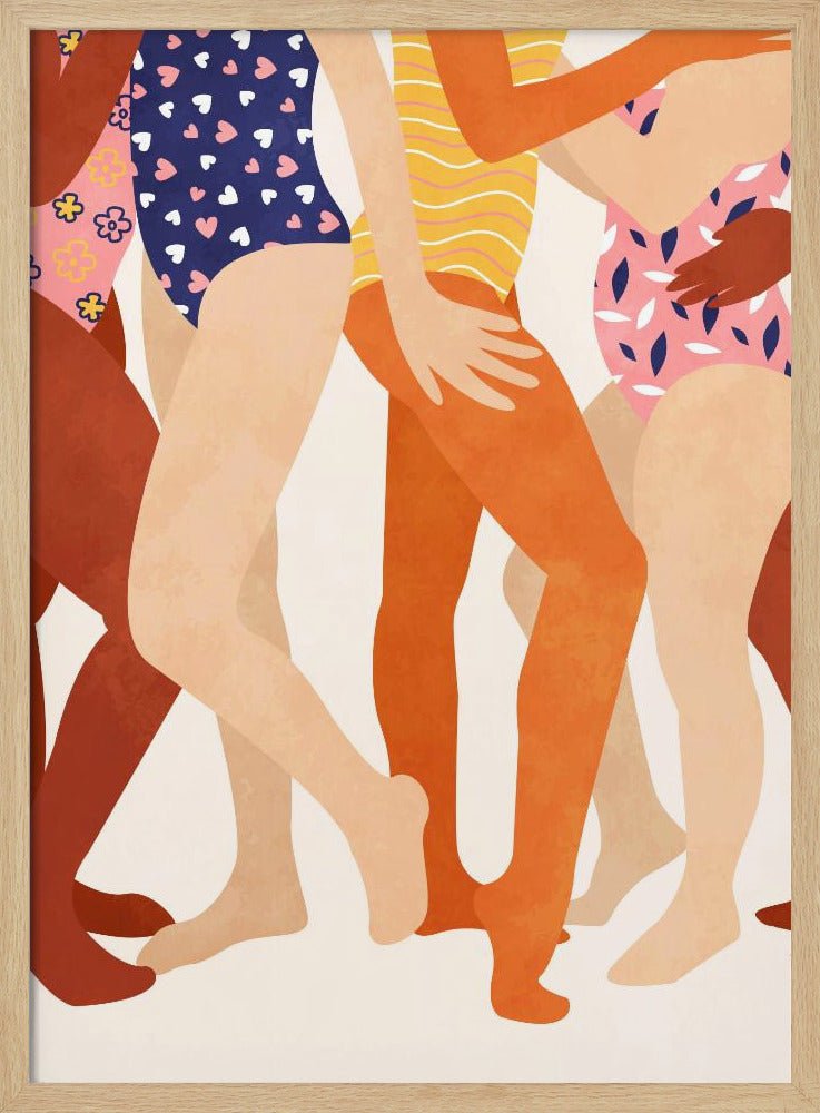 Joyful Swimmers - Stretched Canvas or Fine Art Print - I Heart Wall Art - Poster Print, Canvas Print or Framed Art Print
