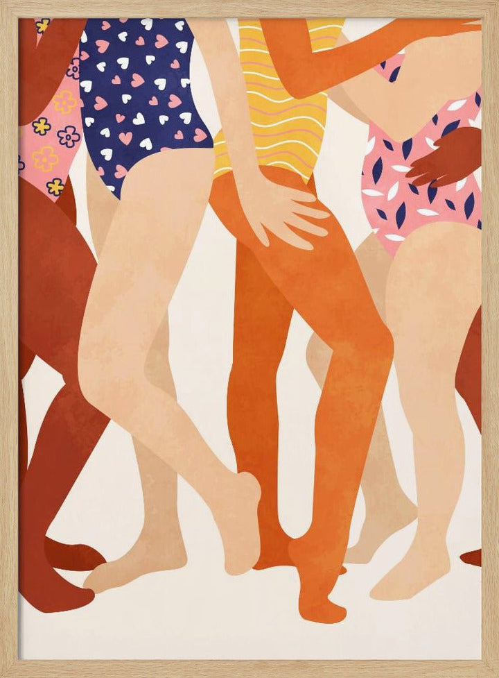 Joyful Swimmers - Stretched Canvas or Fine Art Print - I Heart Wall Art - Poster Print, Canvas Print or Framed Art Print