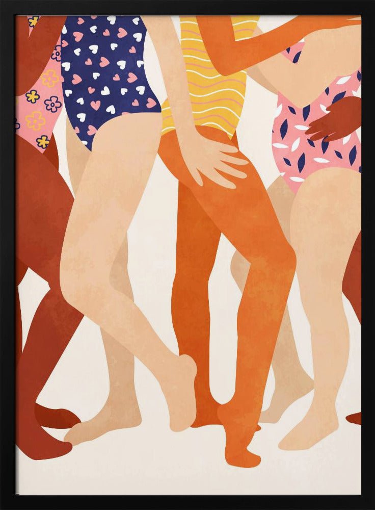 Joyful Swimmers - Stretched Canvas or Fine Art Print - I Heart Wall Art - Poster Print, Canvas Print or Framed Art Print