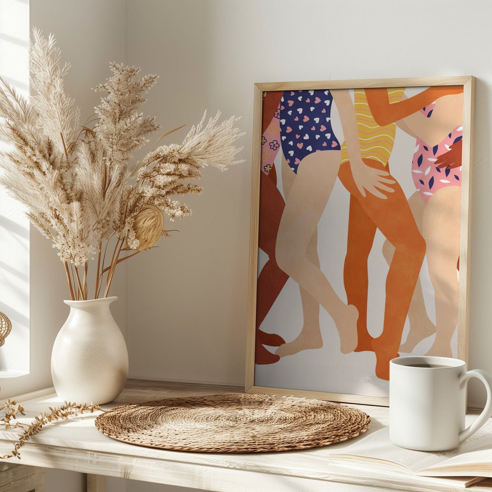 Joyful Swimmers - Stretched Canvas or Fine Art Print - I Heart Wall Art - Poster Print, Canvas Print or Framed Art Print
