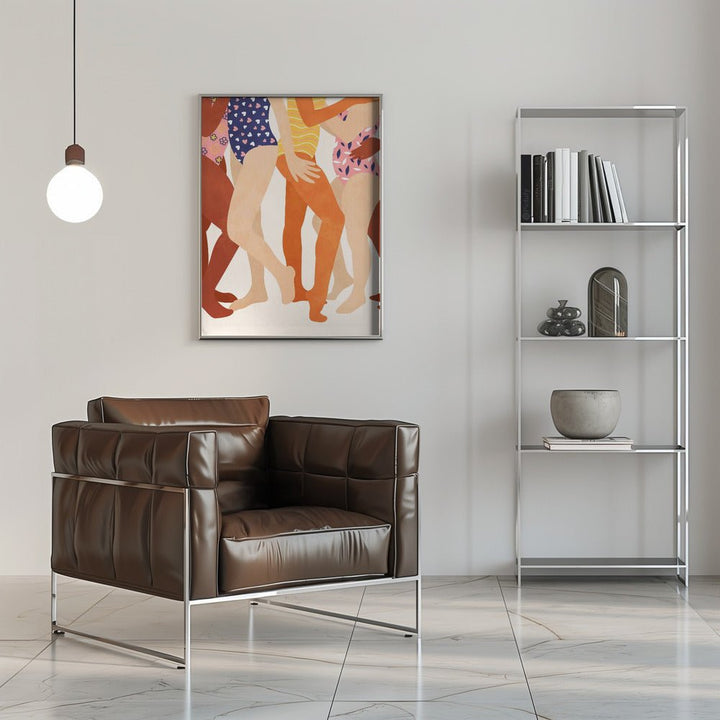 Joyful Swimmers - Stretched Canvas or Fine Art Print - I Heart Wall Art - Poster Print, Canvas Print or Framed Art Print