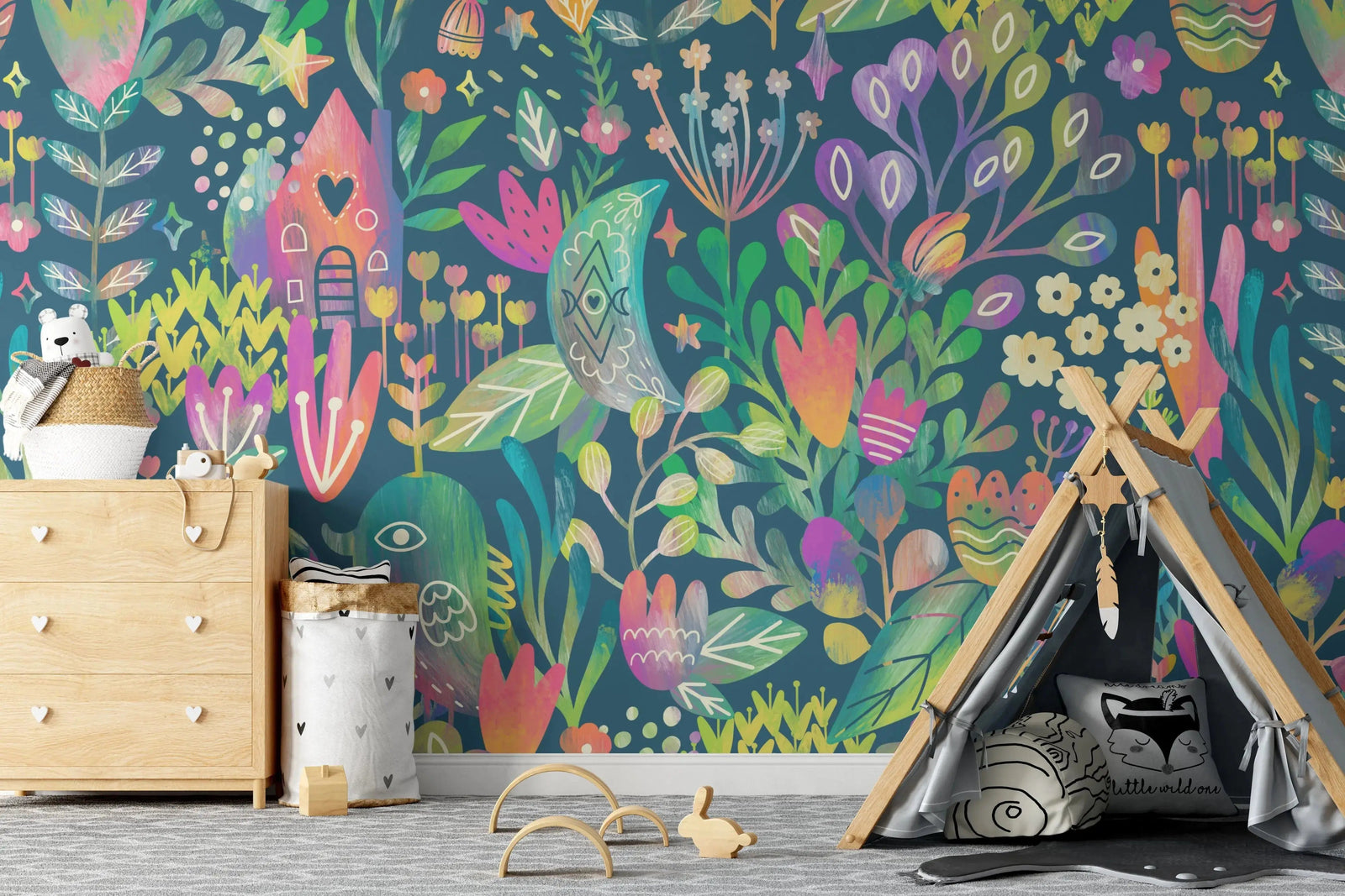 Jungle Dreaming- Colourful Kids Wallpaper I Heart Wall Art Australia