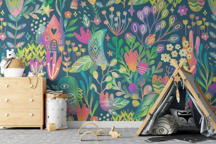 Jungle Dreaming- Colourful Kids Wallpaper I Heart Wall Art Australia