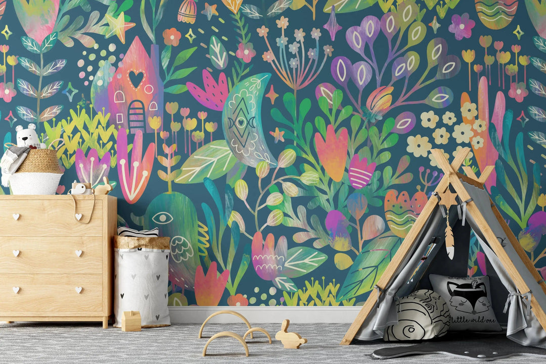 Jungle Dreaming- Colourful Kids Wallpaper I Heart Wall Art Australia