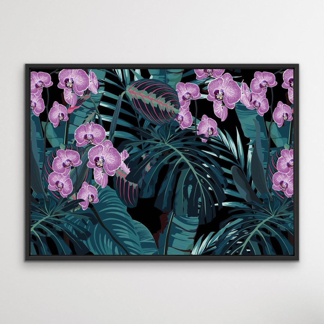 Jungle Orchid - Tropical Palm Garden Stretched Canvas Print - I Heart Wall Art