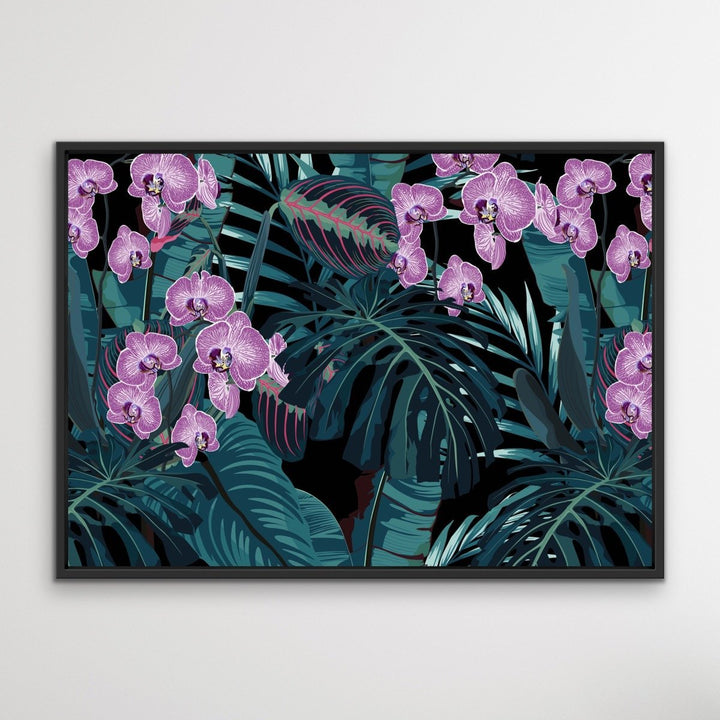 Jungle Orchid - Tropical Palm Garden Stretched Canvas Print - I Heart Wall Art