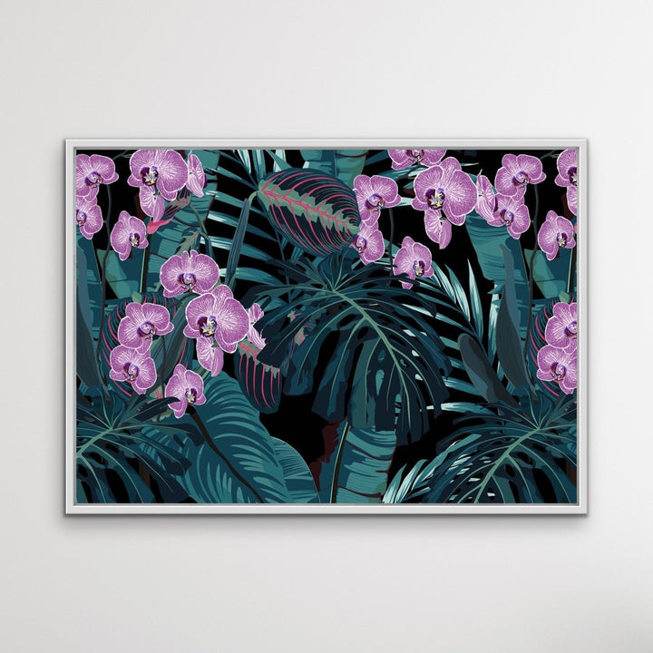 Jungle Orchid - Tropical Palm Garden Stretched Canvas Print - I Heart Wall Art