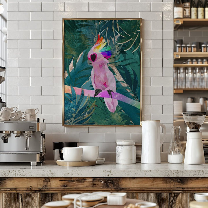 Jungle Rainbow Cockatoo - Stretched Canvas, Poster or Fine Art Print - I Heart Wall Art - Poster Print, Canvas Print or Framed Art Print